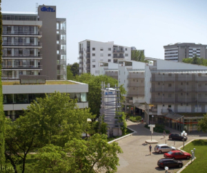 Blick auf die Gebäude des DKFZ in Heidelberg
