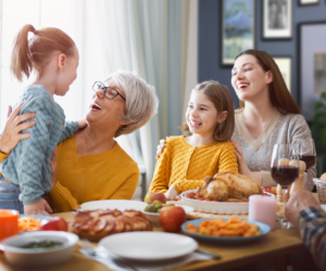 Wiedersehen mit der Familien beim Frühstück