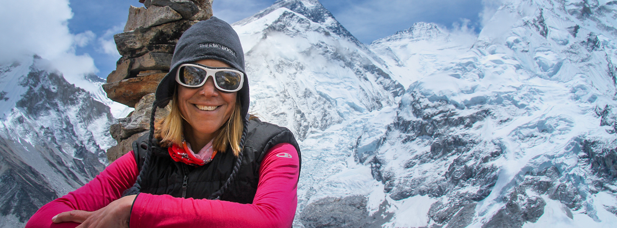 Portrait der Bergsteigerin Heidi Sand auf dem Weg zum Mount Everest